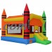 Cloud 9 The Crayon Bounce House - Large Inflatable Bouncing Jumper with Slide and Air Blower   